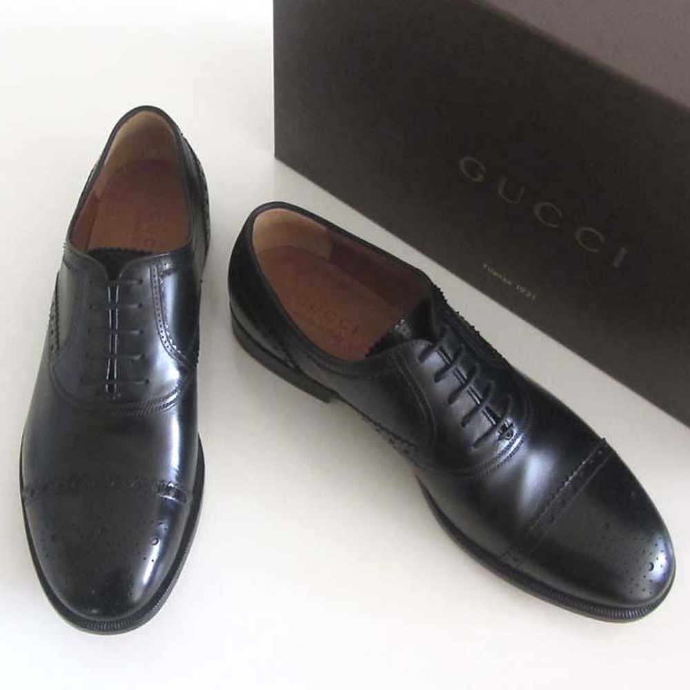 new GUCCI black perforated cap toe shoes 8 / 9 US - Picture 3 of 6